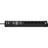 Brennenstuhl - Premium-Line - Stekkerdoos - Zwart - 6-voudig met Slimme Overspanningsbeveiliging