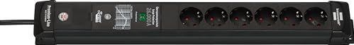 Brennenstuhl - Premium-Line - Stekkerdoos - Zwart - 6-voudig met Slimme Overspanningsbeveiliging