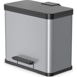 Hailo Öko Trio Plus Prullenbak 3 x 9L Zilver