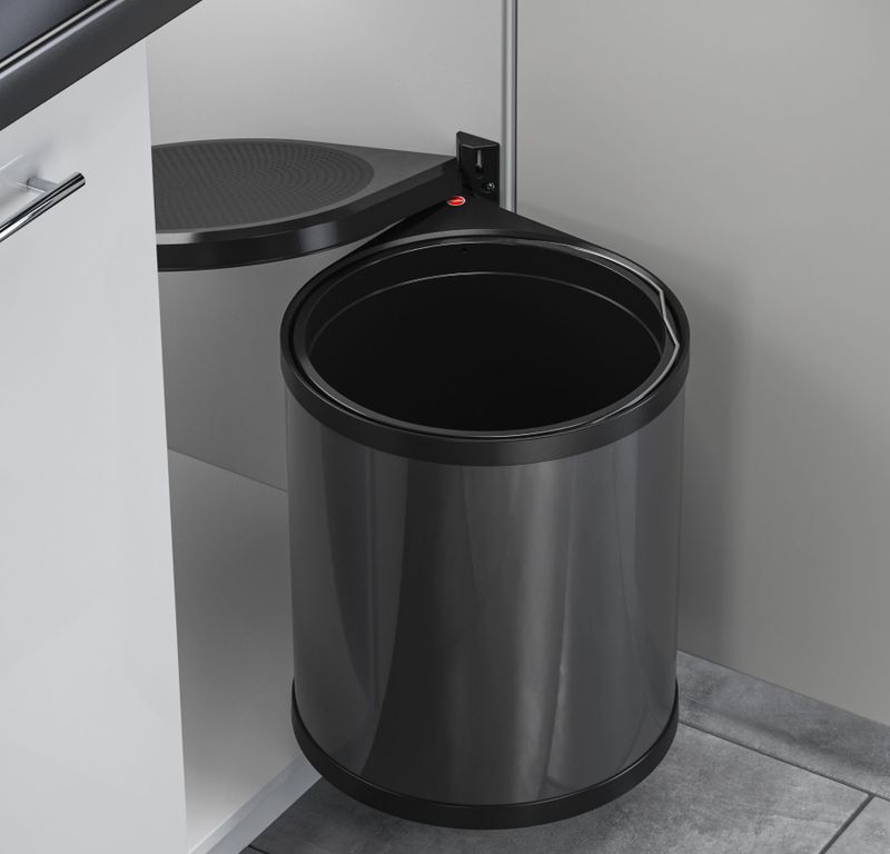 Prullenbak - Zwart - Kunststof - 30 Liter