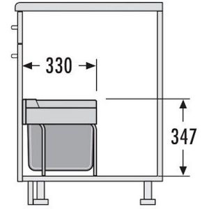 Hailo Tandem S - 12+18 l -  Grijs/Zilver