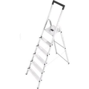 Hailo L40 huishoud trap 6-treeds aluminium (5 treden+bordes)