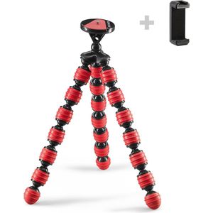 Cullmann Alpha 380 50035 mini statief flexibel met smartphonehouder, 1,5 kg, 267 g, 380 cm, rood