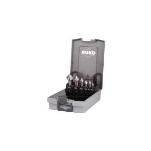 RUKO Kegel- und Entgratsenker-Satz 6tlg. DIN 335 Form C 90° HSS Ø 6,3 - 20,5 mm in Kunststoffkassette - 102152RO