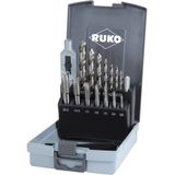 Ruko HSS Single Cut Tap Set in kunststof behuizing, heldere afwerking, 15 stuks, R245004RO