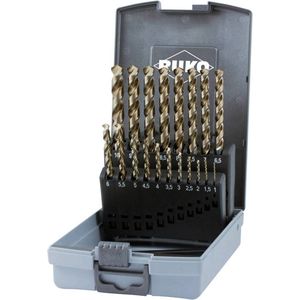 228214RO HSSE-Co 5 Metall-Spiralbohrer-Set 19teilig din 338 3-Flächenschaft 1 Set - Ruko