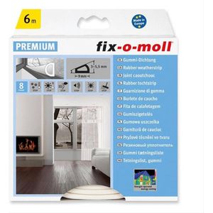Fix-o-moll - Tochtstrip D-profiel - 6m - Rubber - Vochtbestendig