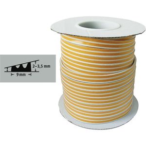 Tochtband - E profiel - 100m x 9 mm - 1-3.5mm - wit