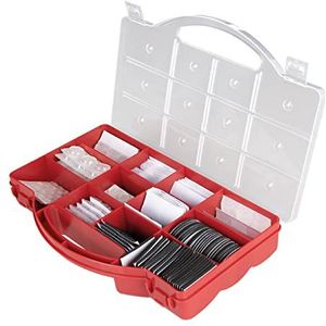Helpmate - Antislipstopper en rubberen bufferbox, assortimentskoffer 330-delig, vloerbeschermers, meubelbeschermer, geluidsstopper, zelfklevend, aanslagbuffer, antislip, zwart, wit en transparant