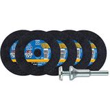 PFERD - Slijpschijf Starterset - 5 Slijpschijven en Gereedschapshouder - Staal - Roestvrij Staal