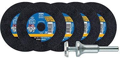 PFERD - Slijpschijf Starterset - 5 Slijpschijven en Gereedschapshouder - Staal - Roestvrij Staal