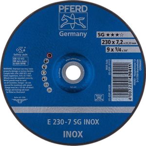 Schruppscheibe gekröpft für V2A A30NSG 230x7,2mm pferd