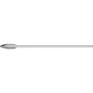 Hartmetall Frässtift Flamme b ø 12x30mm Schaft-Ø 6x150mm Z3P universal mittel kreuzverzahnt - Pferd