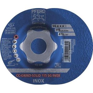 Afbraamschijf Gebogen 115 Mm 22.23 Mm Pferd Cc-Grind-Solid Sg Inox 64186115 10 Stuks