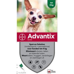 Advantix - Spot-on Oplossing - 4 Pipetten x 0,4ml - Vlooienbestrijding