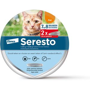 Seresto Teken- En Vlooienband Kat 38 cm - Anti tekenmiddel - 2 stuks