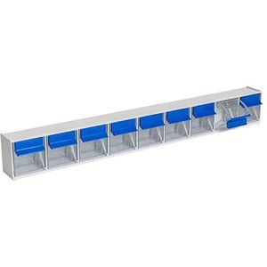 hünersdorff 460300 transparante container/opbergbox/grendel voor een optimaal MultiStore-opslagsysteem in bouwboxprincipe van slagvast kunststof (PS), nr. 9, lichtgrijs