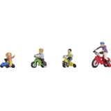 NOCH H0 figuren modellen ""Kinderen op kinderfietsen"", bewegende figuren van kunststof, H0 schaal voor realistische miniatuurscènes
