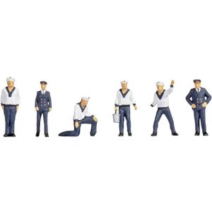 NOCH® Matrozen - 6-delige Set - Met de Hand Gekleurde Modelfiguren - Spoorbreedte N