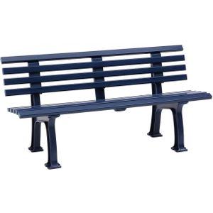 Parkbank van kunststof, met 9 planken, breedte 1500 mm, staalblauw
