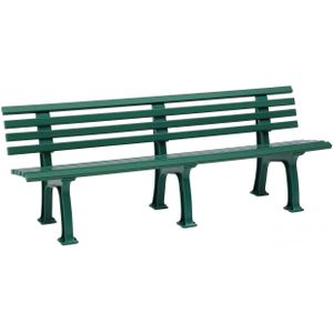 Parkbank van kunststof, met 9 planken, breedte 2000 mm, mosgroen