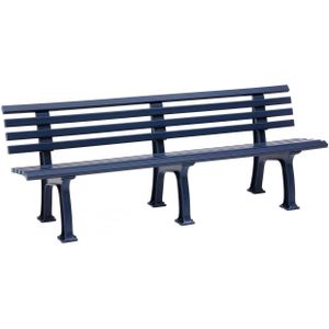 Parkbank van kunststof, met 9 planken, breedte 2000 mm, staalblauw