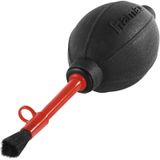 Hama Blaasbalg, voor camera- en lensreiniging (persluchtreiniger met borstel, zachte Air Blower voor lenzen, lenzen, sensoren, filter, 5,5 cm diameter) rood/zwart, 0005649