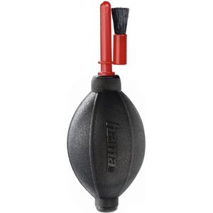 Hama Blaasbalg, voor camera- en lensreiniging (persluchtreiniger met borstel, zachte Air Blower voor lenzen, lenzen, sensoren, filter, 5,5 cm diameter) rood/zwart, 0005649