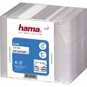 Hama 00011521 CD-hoes slim 1 CD/DVD/Blu-Ray Transparant Polystereen 20 stuk(s)