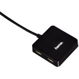 Hama Usb2.0 Hub 1:4 Buspowered, zwart
