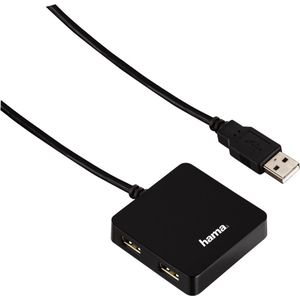 Hama Usb2.0 Hub 1:4 Buspowered, zwart
