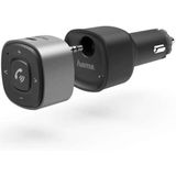 Hama Bluetooth ontvanger voor autoradio met handsfree installatie en auto-USB-oplader 12V (AUX Bluetooth-adapter audio met 3,5 mm jackstekker, tot 7 uur draadloos muziek afspelen, 5,5 uur telefoneren)