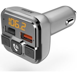 Hama FM Transmitter met Bluetooth-functie - USB-oplader - Bluetooth Transmitter - Zilver