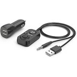 Hama - Bluetooth Handsfree-installatie - Zwart - Inclusief 2-voudige USB-oplader en 3,5 mm jackadapter
