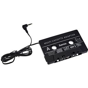 Hama stereo cassette-adapter voor smartphone, MP3-speler, CD, iPod, tablets, 3,5 mm jackstekker, zwart