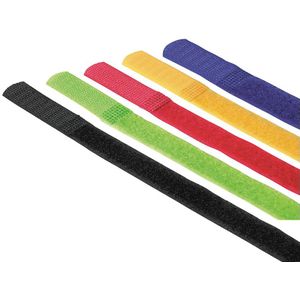 Hama 00020535 Klittenband kabelbinder Nylon Rood, Blauw, Zwart, Geel, Groen flexibel (l x b) 215 mm x 16 mm 5 stuk(s)