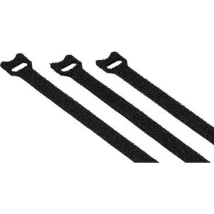 Hama Klittenband kabelbinders, hersluitbaar (kabelbinders met klittenbandsluiting voor hergebruik, flexibel kabelbeheer voor het vastzetten van kabels, slangen en buizen, 200 mm, 20 stuks) zwart