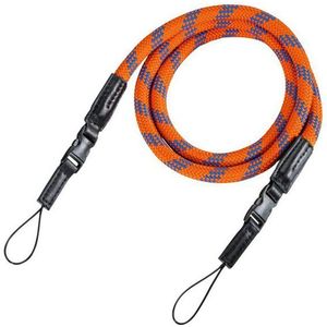 Hama Camerariem met snelsluiting (gevlochten draagriem, nekband 120 cm lengte, nylon, universele schouderriem voor spiegelreflex, DSLR, compacte camera en systeemcamera, retro), oranje/blauw