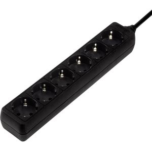 Hama - 6-Voudige Stekkerdoos - Zwart - Kunststof - 1,4 m Snoer