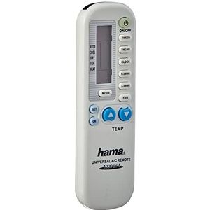 Hama Universele afstandsbediening voor airconditioning, 1000in1 (IR airconditioner afstandsbediening, universeel inzetbaar, bereik 5 m) wit