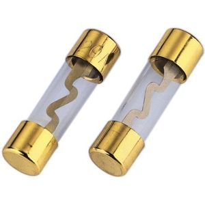 Hama Glazen zekering 2 stuks, auto fijne zekering, 10 x 38 mm, 60 A, verguld