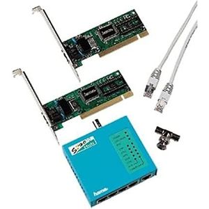 Hama Netwerk Starter Kit (2 PCI-kaarten + hub + kabel + SW + adapter)