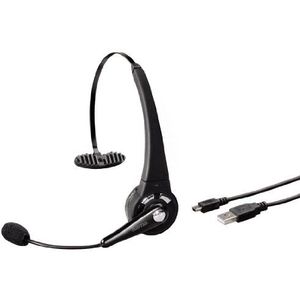 Hama 51826 Mono-Ear hoofdtelefoon, zwart, met microfoon, hoofdtelefoon met microfoon (gameconsole, mono-gitaar, zwart, draadloos, ooromsluitend)