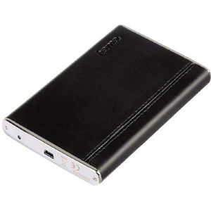 Hama 6,4 cm (2,5 inch) SATA-USB 2.0 harde schijf behuizing in lederlook, zwart