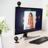 Hama 00053950 HD webcam met microfoon (streaming camera met afdekking, webcamera voor conferenties en vergaderingen op de pc, laptop en notebook) zwart
