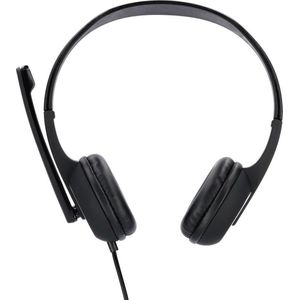 Hama Hoofdtelefoon ""Essential HS 300"" met microfoon (ultralicht, gevoerde oorschelpen, stereo-hoofdtelefoon, stereo-installatie, kabelvolumeregeling, 2 m kabellengte, 3,5 mm jackstekker) zwart