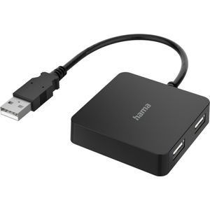 Hama USB Hub, 4 Ports, USB 2.0, 480 Mbit/s