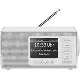 Hama DAB radio met DAB+/DAB en FM DR1000DE (digitale radio met groot display, keukenradio met eenvoudige bediening, kleine radio met grote toetsen, FM, AUX, 5 W, radiowekker, seniorenradio) wit