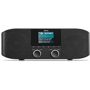 Hama DAB Plus DAB Plus radio met Bluetooth, keukenradio, DAB+, DR1410BT (digitale radio, stereo, bluetooth, wekker, 3,5 mm AUX-hoofdtelefoonaansluiting, FM-radio, kleurendisplay) zwart