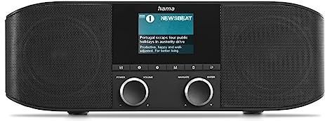 Hama Wifi-internetradio en DAB radio, DAB Plus, radio met bluetooth, keukenradio, internetradio, DAB+, digitale radio, stereo-radio, bluetooth, wekker, aux 3,5 mm, FM-radio, zwart